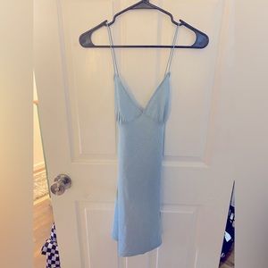 Divided Light Blue Glitter Mini Dress